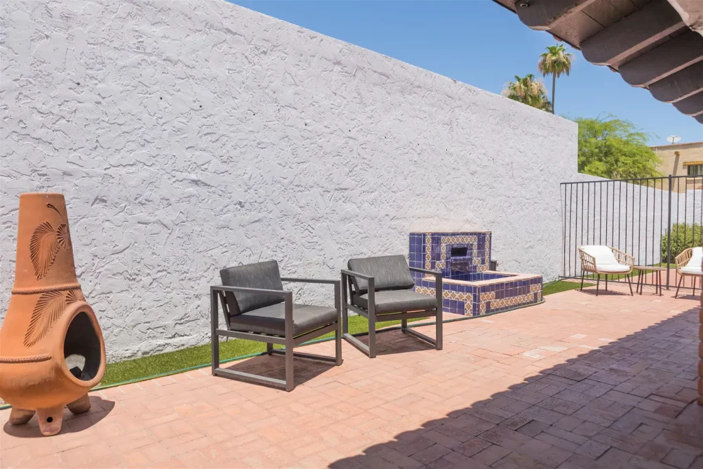 Short term rental in Arcadia with beautiful wraparound backyard and tiled fountain